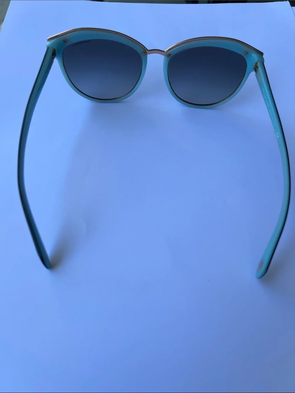 Tiffany and Co Black Havana Blue Cat Eye Sunglasses brown lens
